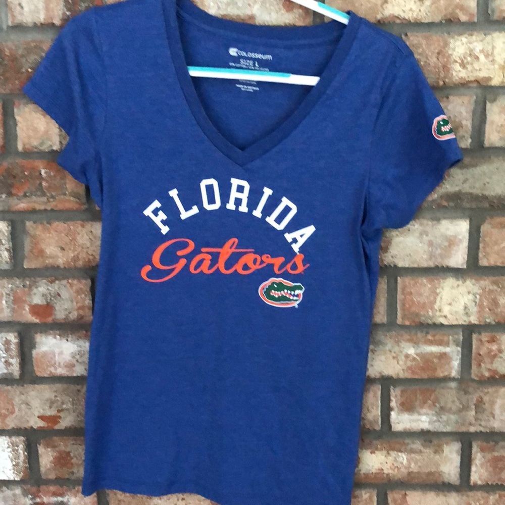 Colosseum UF Gator tshirt, v neck, size large